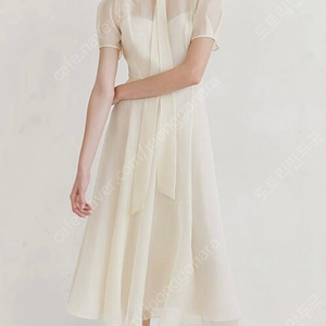 비에이유바이브라이드앤유 LILLE See-through Puff shoulder ribbon tie dress