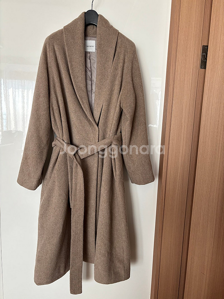 라씨엔토 울&캐시미어&라쿤 블렌드 로브 숄카라 롱코트 런칭가299,000원 (새옷) 109000원--0