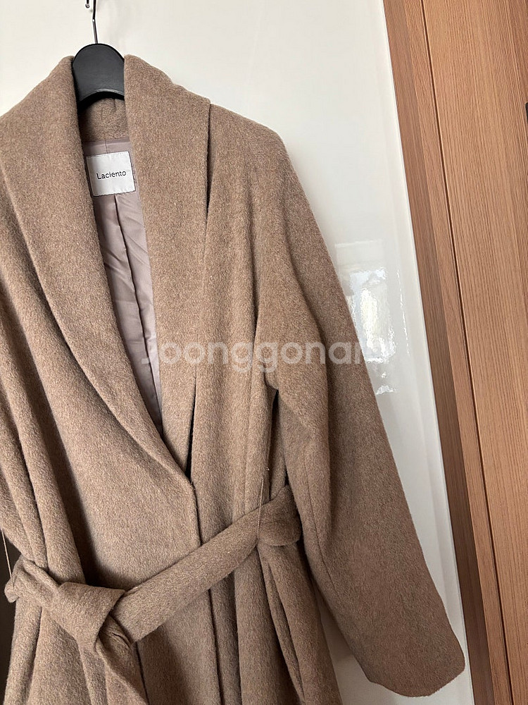라씨엔토 울&캐시미어&라쿤 블렌드 로브 숄카라 롱코트 런칭가299,000원 (새옷) 109000원--2