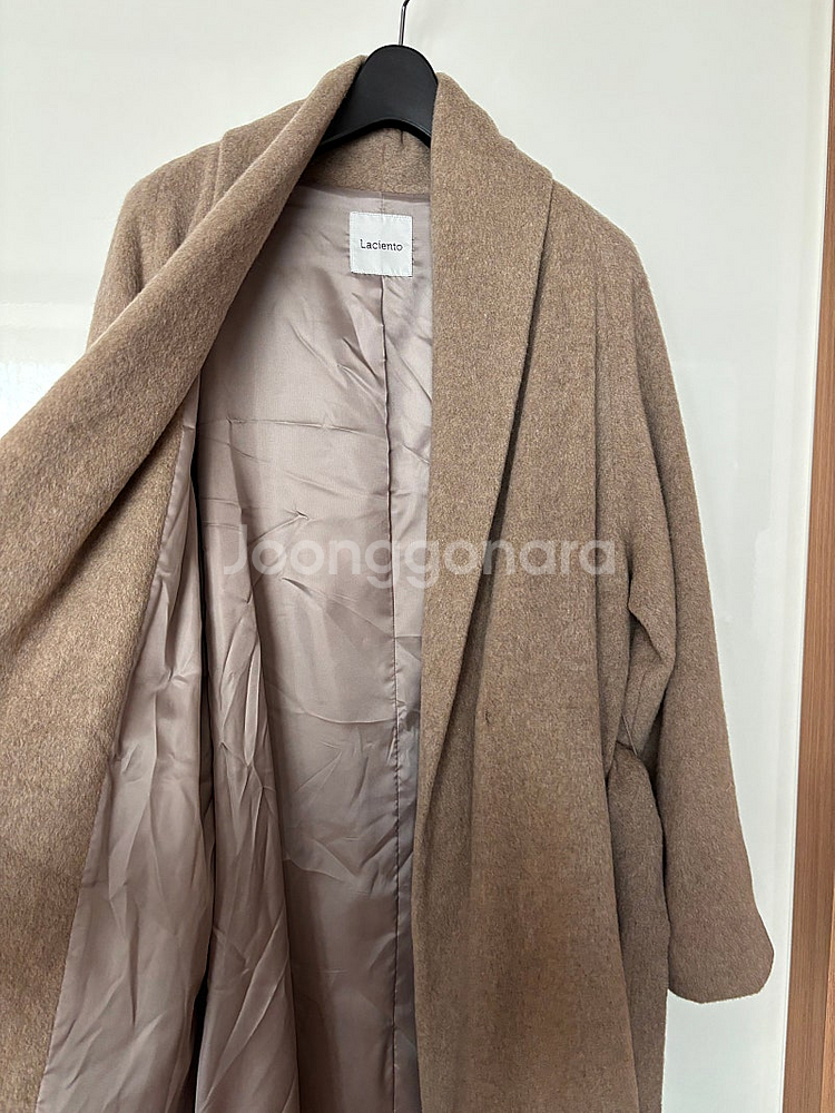 라씨엔토 울&캐시미어&라쿤 블렌드 로브 숄카라 롱코트 런칭가299,000원 (새옷) 109000원--9