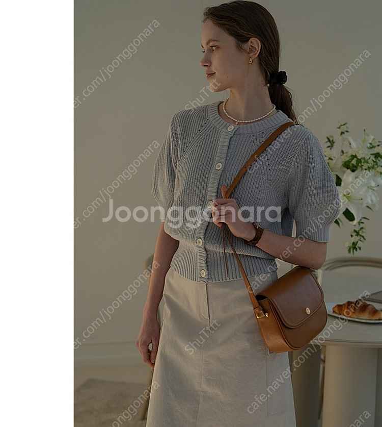 새상품 틸아이다이 반팔 가디건 그레이--3