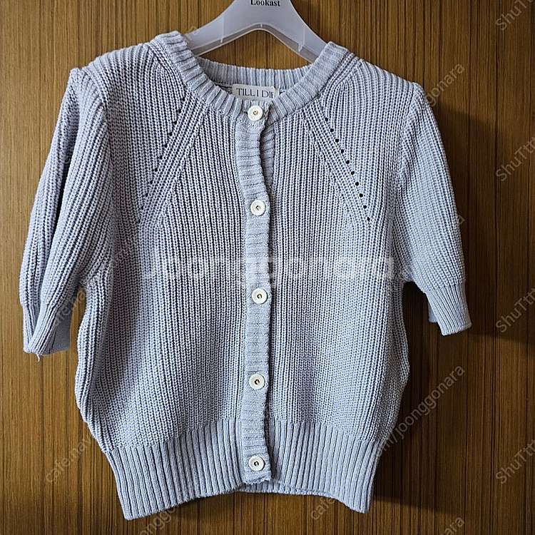 새상품 틸아이다이 반팔 가디건 그레이--8