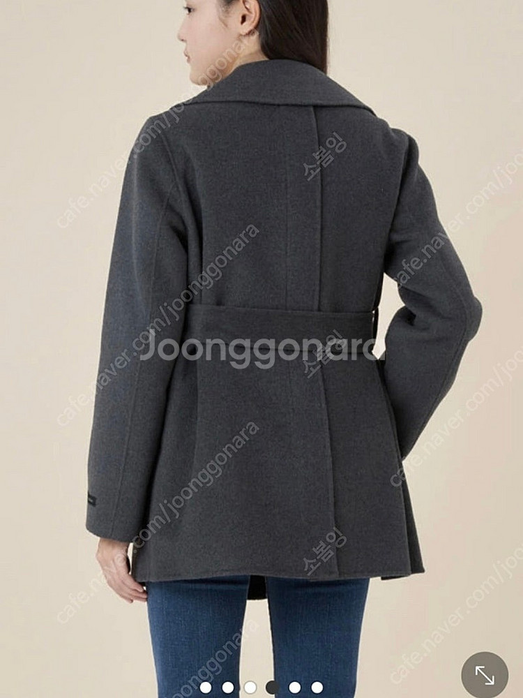 라인 line 울 캐시 벨티드 코트--4