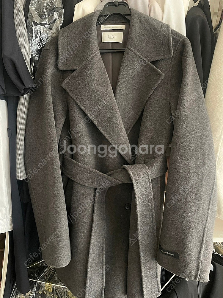 라인 line 울 캐시 벨티드 코트--6