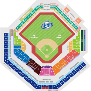 03월 27일 (목) 18:30 삼성 vs NC 대구 3루 블루존 3-5구역 33열 2연석 / 4연석