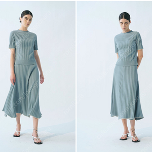 R2W 레디투웨어 nouvo knit top & skirt blue