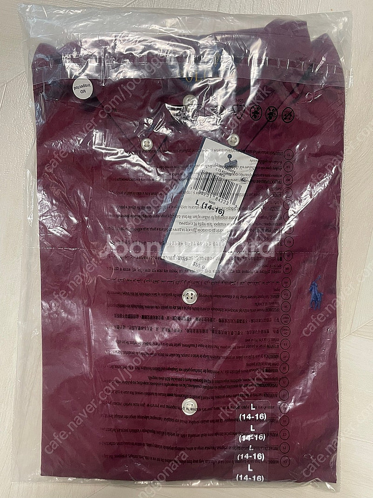 폴로 포플린셔츠 보이즈 라지 레드 미개봉새상품 택포--1