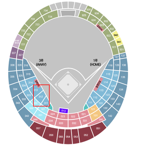 [3/28(금) 롯데자이언츠 vs KT 위즈 프로야구 홈개막전] 3루 내야필드 312블럭 16열 2연석 양도