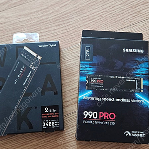 [팝니다] Samsung nvme 990 pro 2TB, WD black SN750 2TB 팝니다.