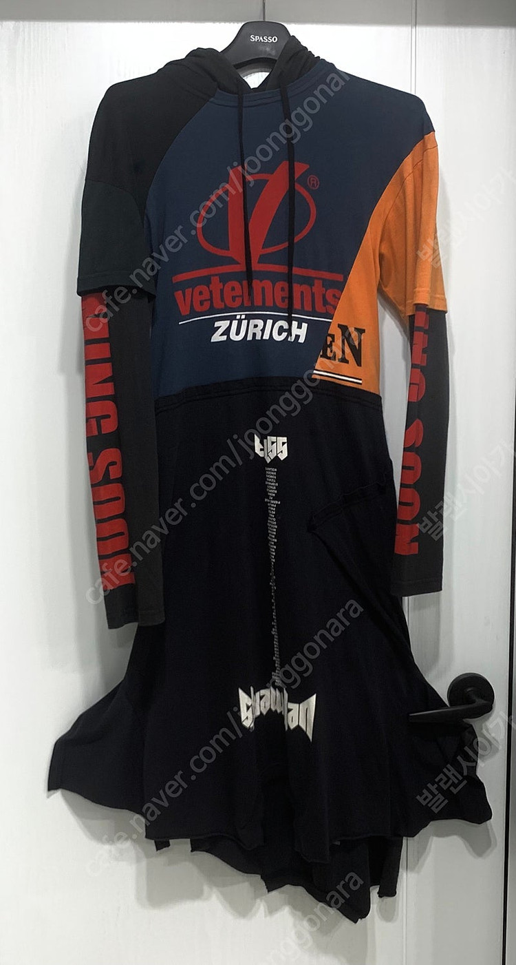 [XS]18SS 베트멍 패치워크 후드 티셔츠 드레스 이미지