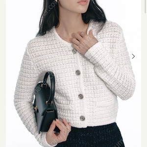 시에 리스 크로쉐 가디건 아이보리 s
