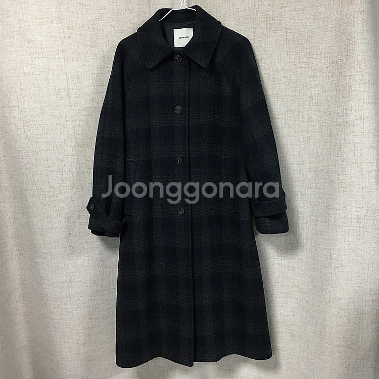 빈폴 여성 22fw 울 캐시미어 체크 롱코트 90--0