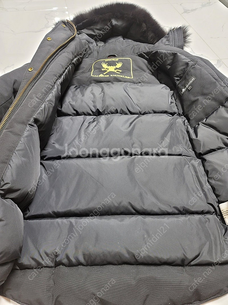 무스너클 여성 골드 스틸링 패딩 자켓 블랙퍼 XS 판매...--5
