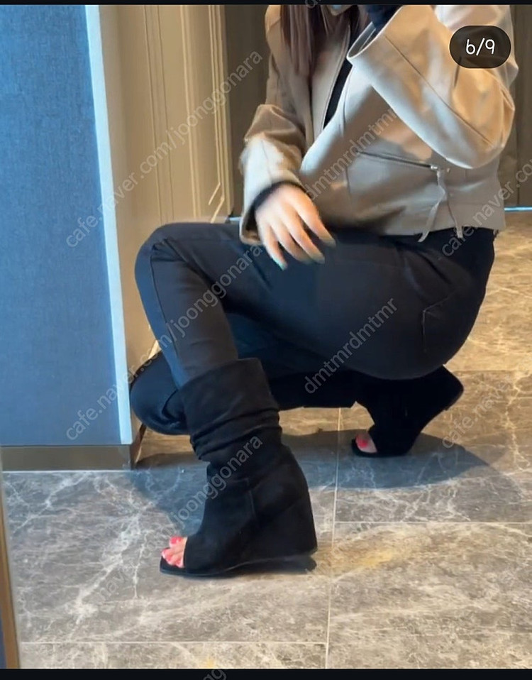 강자매 웨지토오픈부츠 240사이즈--3