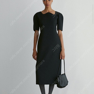 렉토 시그니처 커브드넥 드레스 RC CURVED NECK STRUCTURED DRESS 스몰