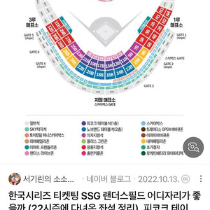 (삽니다)3/22 ssg 두산 내야 2연석