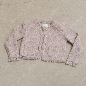 fletta 플레따 트위드 니트 자켓 핑크그레이 판매 Tweed Knit Jacket Pink Gray