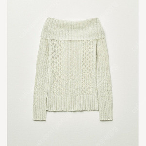 게드 RIBBED OFF-SHOULDER TOP - PALE GREEN