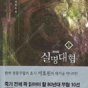 (무협 명작) 서효원의 실명대협 전2권 세트