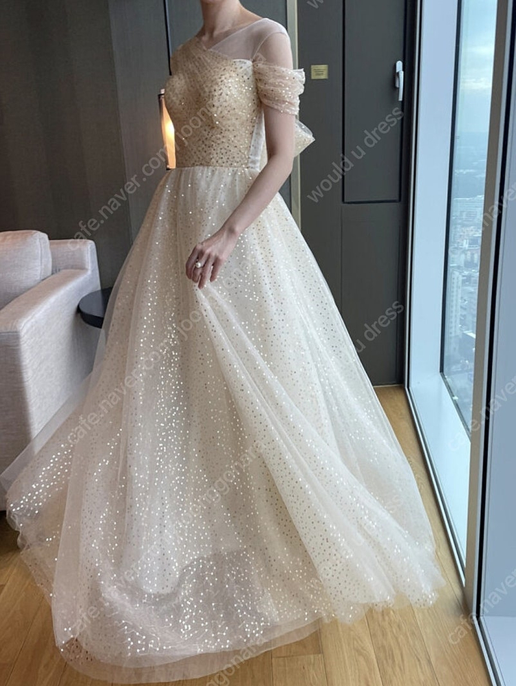 프로미스원 앨리스 롱 드레스 새상품(셀프웨딩, 유색웨딩드레스, 콩쿨드레스, 피로연드레스, 2부드레스, 돌잔치드레스,... 이미지