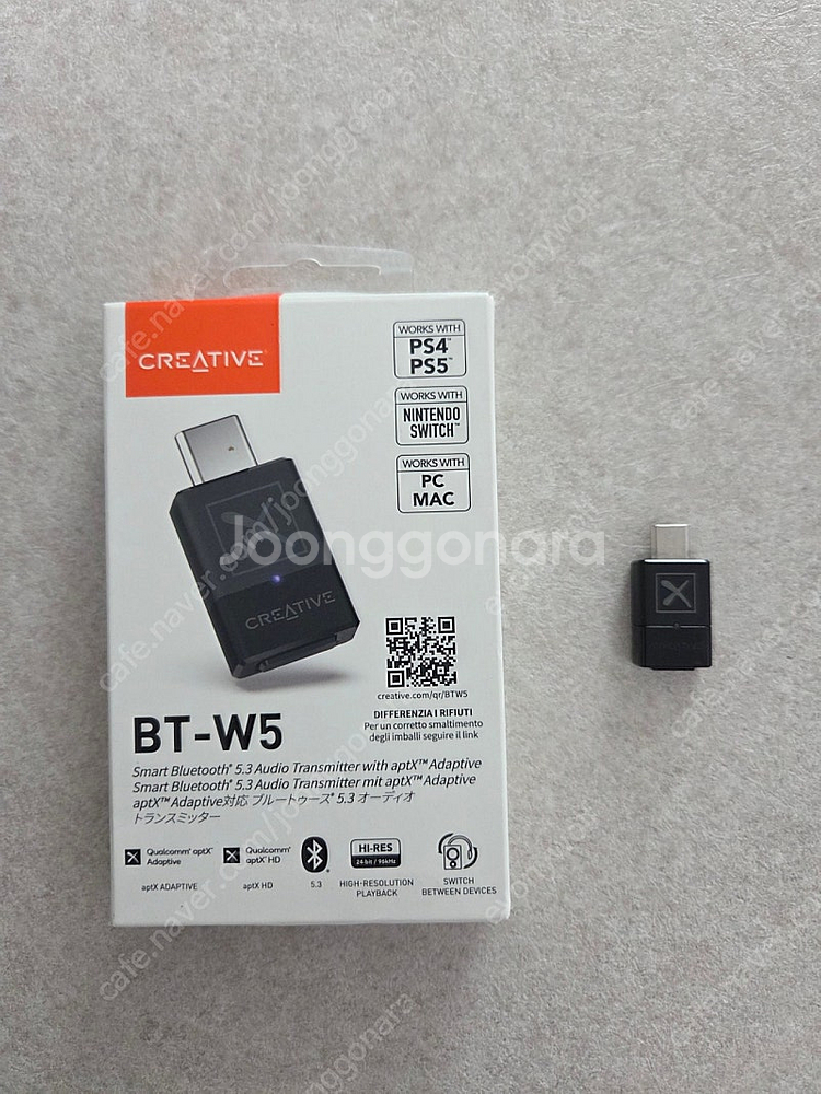 크리에이티브 BT W5 고음질 블루투스 동글--0
