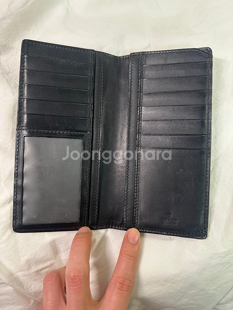 정품 구찌 스네이크 장지갑 블랙--5