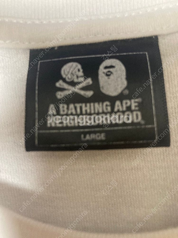 베이프 NBHD 콜라보 한정판 반팔티--4