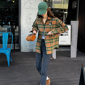 고걸 제작 미키체크자켓 브라운 66 새상품