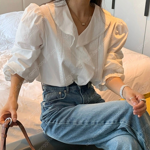 프레쉬라벨 블라우스 On shirring blouse 아이보리