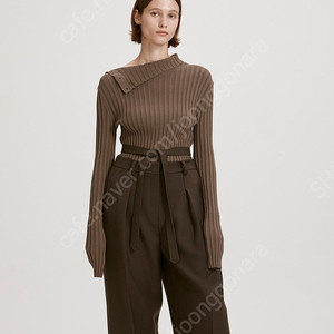 recto 렉토 belted wide leg wool trouser