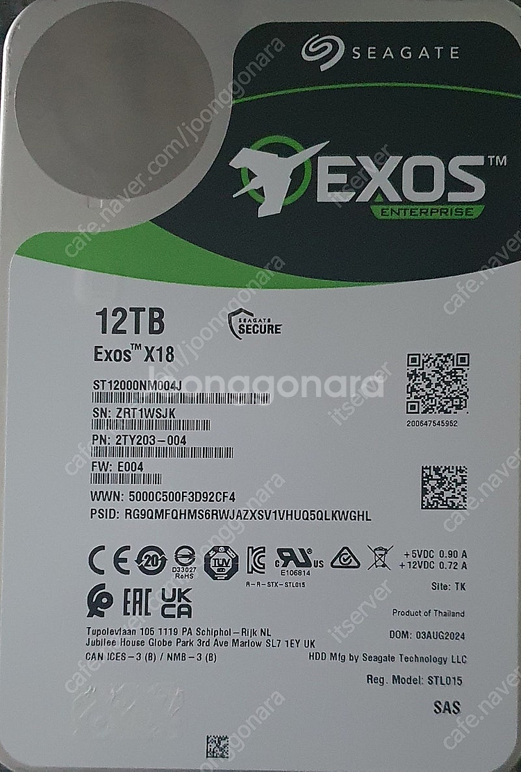 Segate SAS HDD 12TB STA로 교환--0