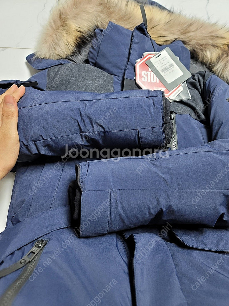 코오롱 안타티카 구스다운 패딩 자켓 네이비 85 판매합...--2