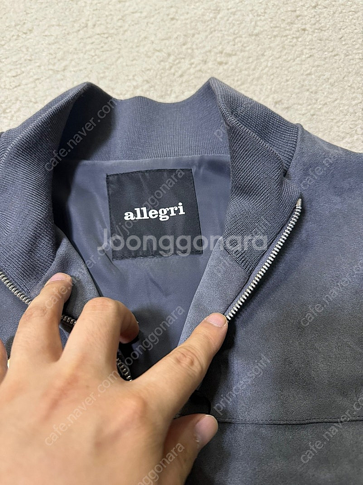 알레그리 스웨이드 터치 니트 믹스 가디건 자켓 새 상품...--4