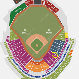 28일(금) 한화 개막전 1루 내야지정석 109블럭 6열 좌측 통로석
