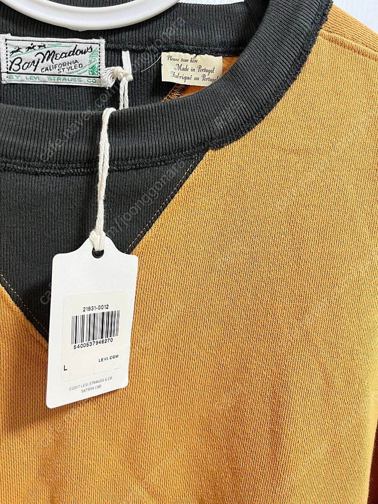 리바이스빈티지클로딩 lvc 1930 베이메도우 컬러블록 스웻셔츠 L사이즈 새제품 더블알엘,RRL,폴로,풀카운트,웨어... 이미지