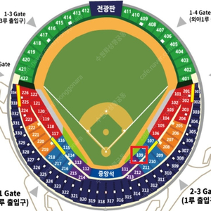 3/29(토) 두산vs삼성 1루 블루석 109구역 4연석