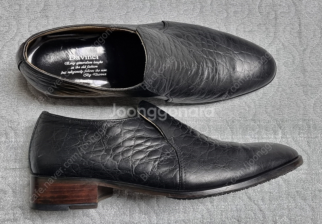 남자 구두 수제화 피렌체 슬립온 악어가죽패턴 블랙 남성 265mm 택포 50,000원--1