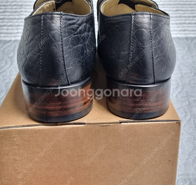 남자 구두 수제화 피렌체 슬립온 악어가죽패턴 블랙 남성 265mm 택포 50,000원--2
