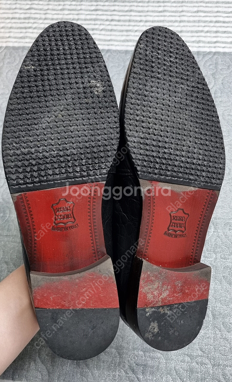 남자 구두 수제화 피렌체 슬립온 악어가죽패턴 블랙 남성 265mm 택포 50,000원--3