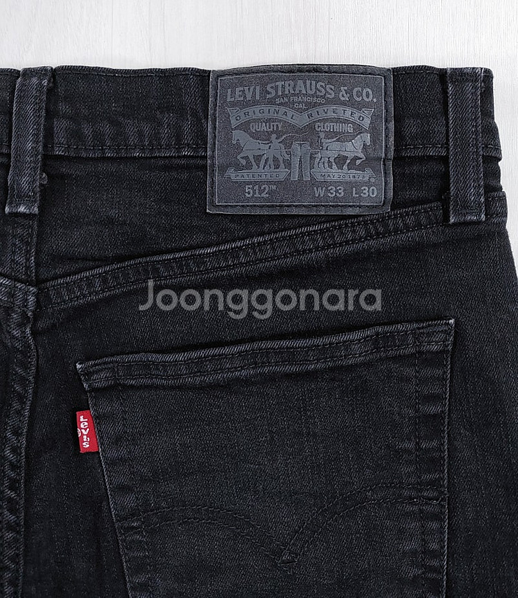 리바이스 512 블랙 진 흑청 33인치 W33 L30--9