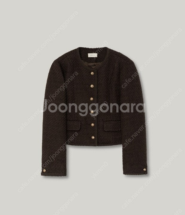 아카이브제이투유 브라운 부클 울 트위드 자켓--0