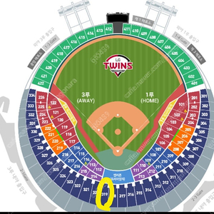 일요일 LG vs 롯데 2차전 네이비 319블럭 2연석 일괄