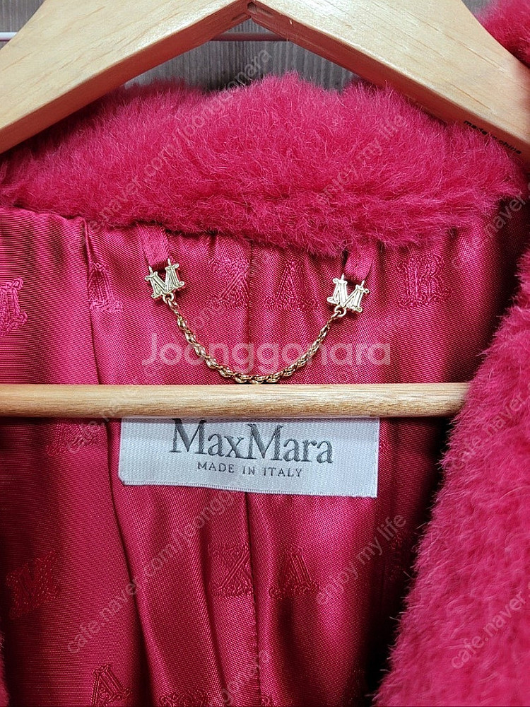 막스마라 테디 케이프 코트 핑크--2