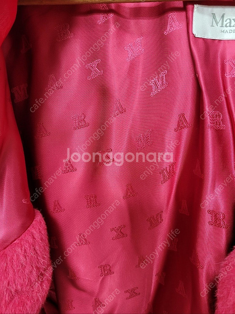 막스마라 테디 케이프 코트 핑크--3