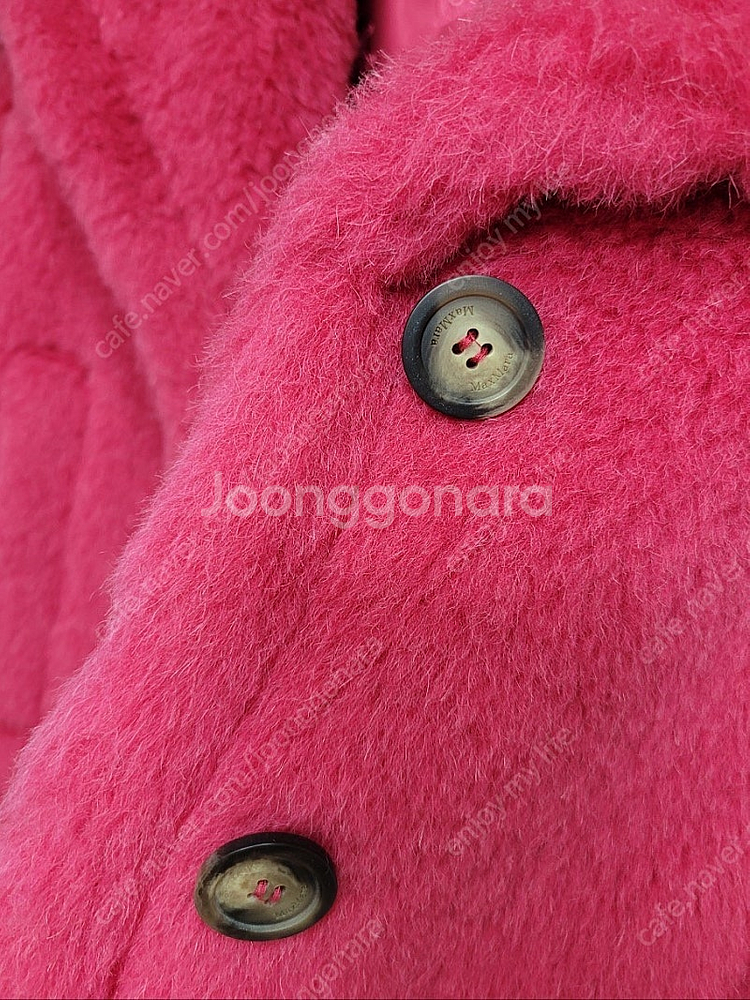 막스마라 테디 케이프 코트 핑크--4