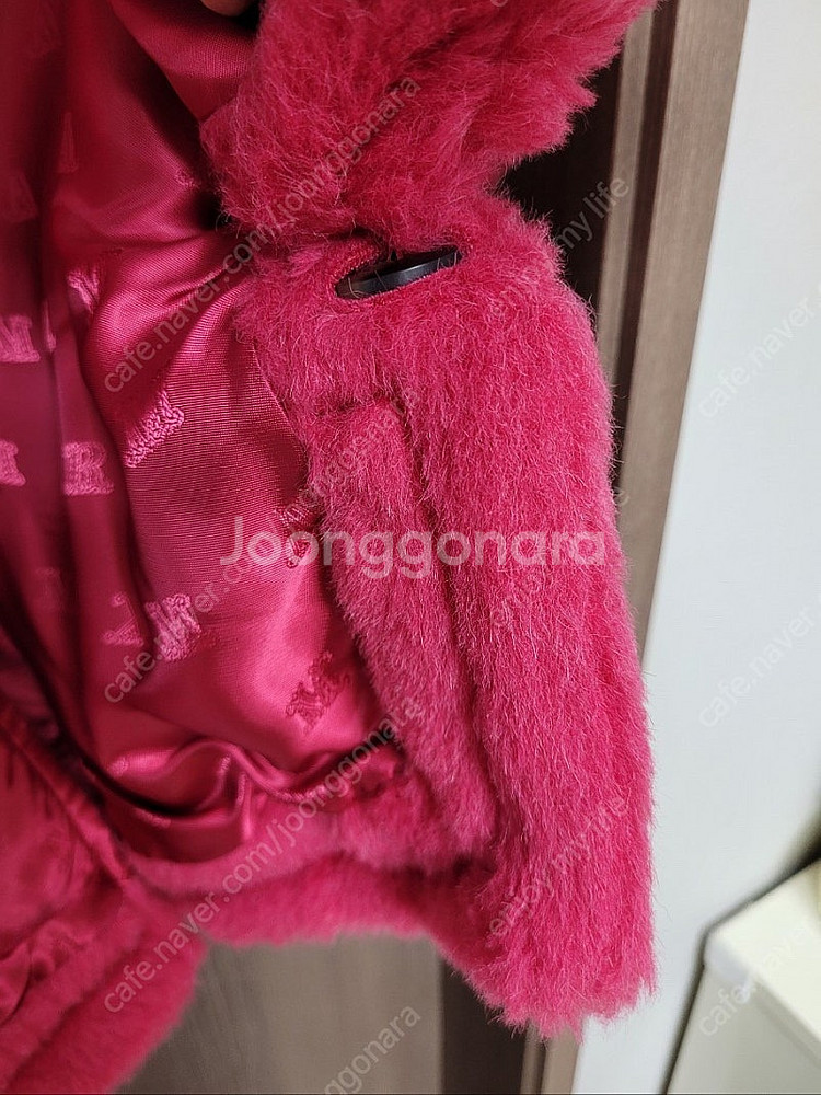 막스마라 테디 케이프 코트 핑크--5