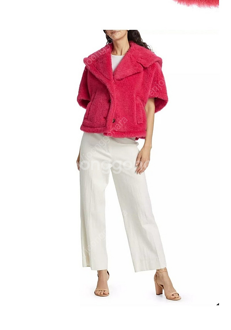 막스마라 테디 케이프 코트 핑크--0