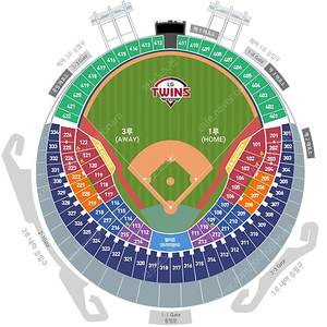 (정가양도) 3월25/26/27일 LG vs 한화 3루 네이비 통로 2,4연석