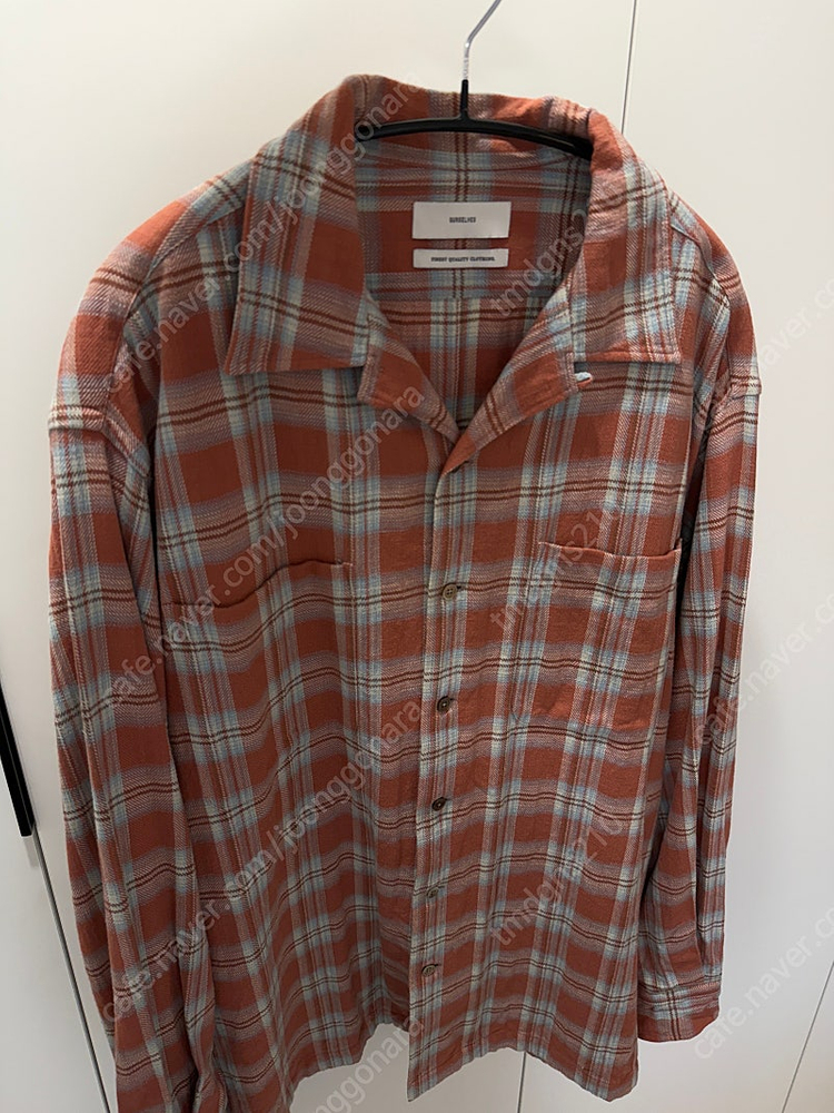 아워셀브스 빈티지 체크 셔츠 자켓 빈티지오렌지 2사이즈--5