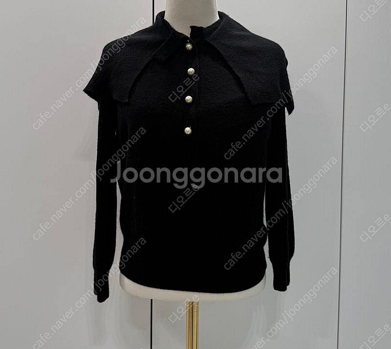 정품 DIOR 디올 블랙 캐시미어100 타이 니트 38--0